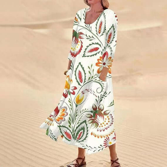 Robe élégante polyvalente à double poche pour femme