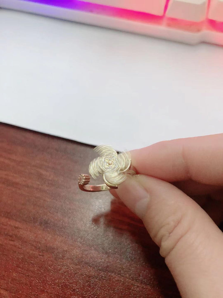 Bague rotative micro-incrustée polyvalente pour femme