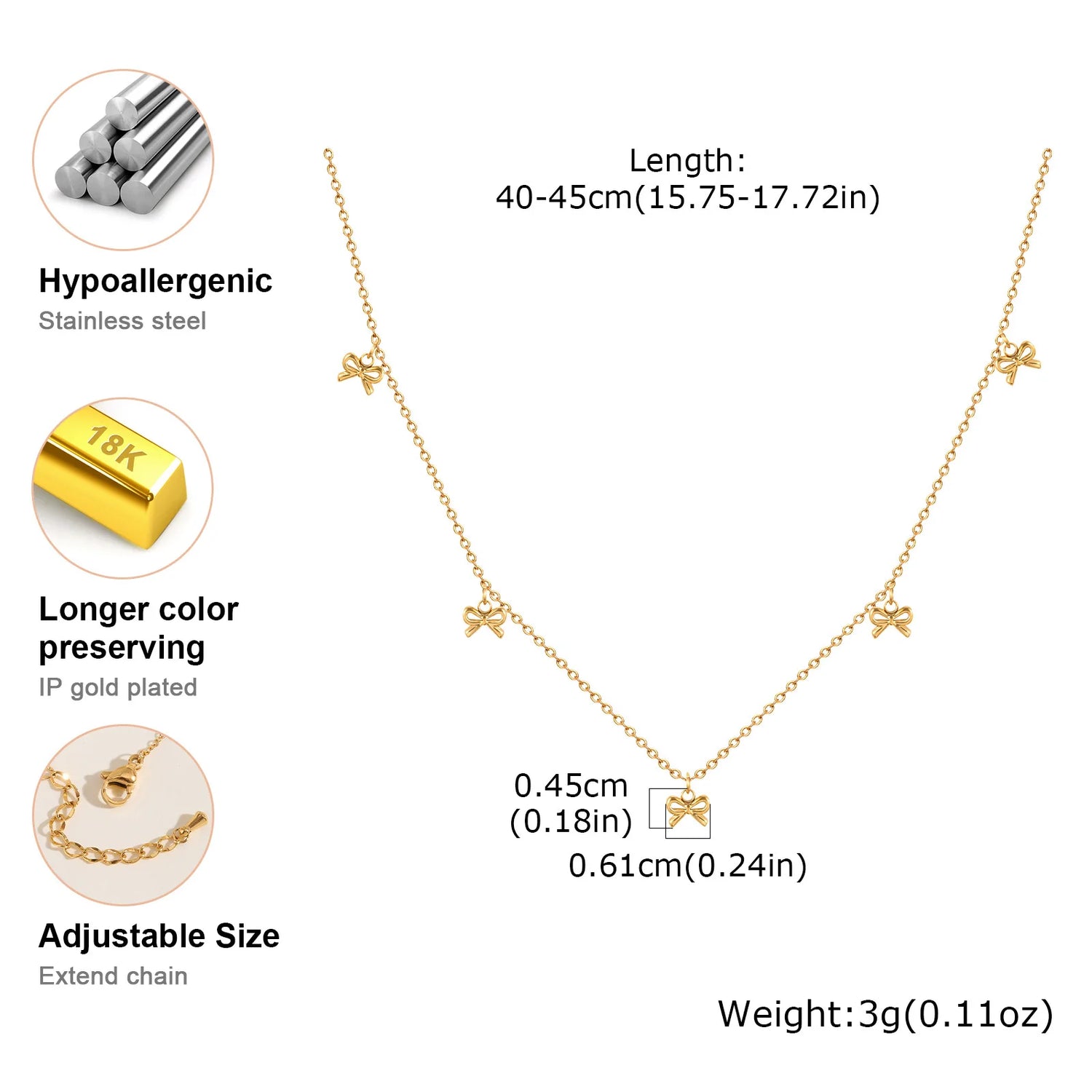 collier pendentif nœud plaquée or