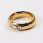bague en acier inoxydable plaquée or