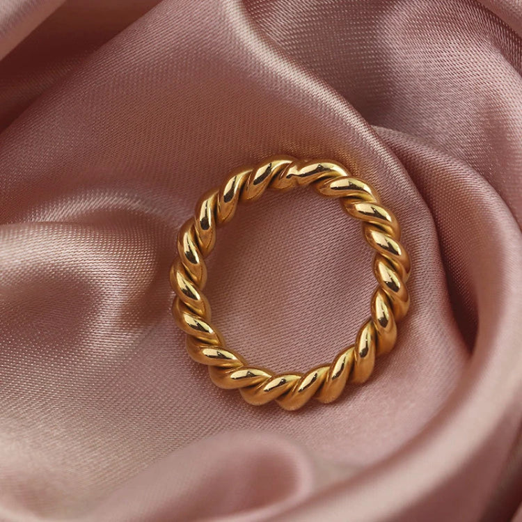 bague torsadé plaquée or
