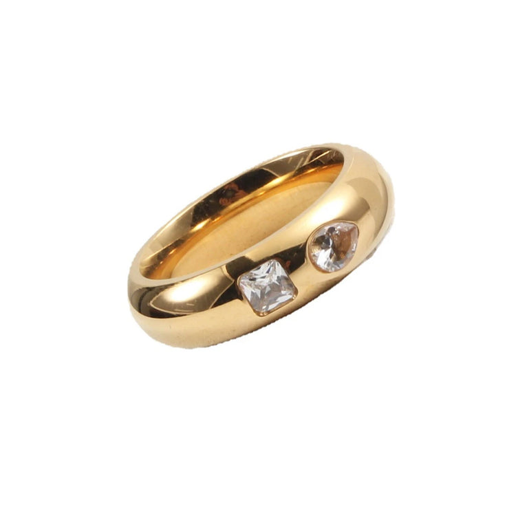 bague en acier inoxydable plaquée or