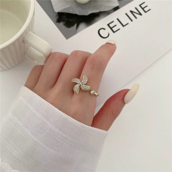 Bague rotative micro-incrustée polyvalente pour femme