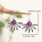 Boucles d’oreilles style bohème avec fleurs et plantes