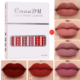 6 boîtes de rouge à lèvres mat antiadhésif et waterproof, longue tenue